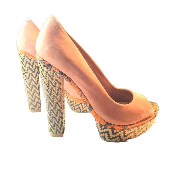 ⭐HOST PICK ⭐SCHUTZ Cara SUEDE LEATHER High Heel Platform Boho Size 8! - Picture 3 of 12